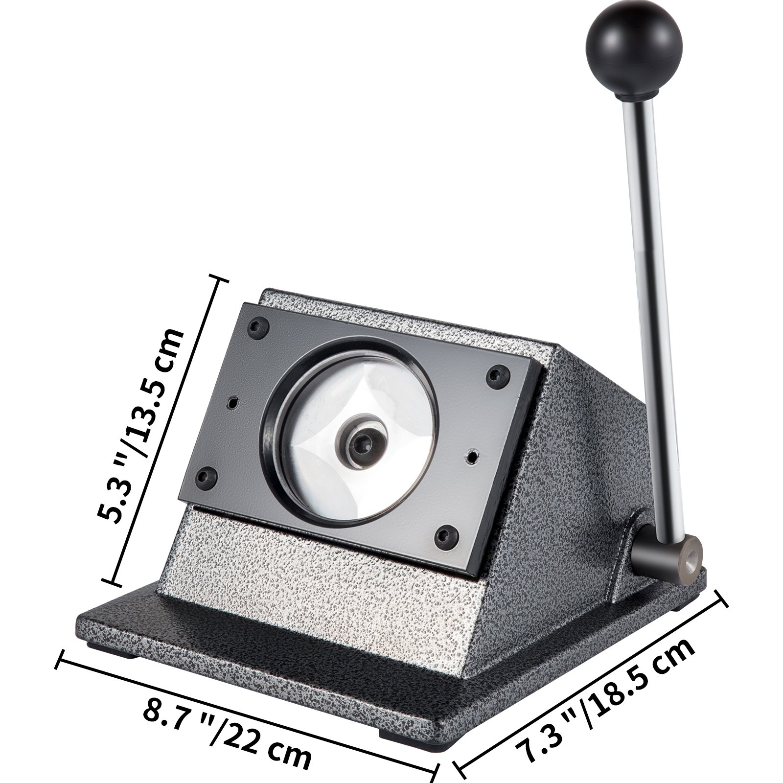 VEVOR Graphic Punch Die Cutter 3"/75mm Round Punch Die Cutter Cast Iron Manual Graphic Punch Press Button Badge Maker 0.05"/1.5mm Cut Thickness Graphic Die Cutter w/ Steel Blade for Card Badge Making
