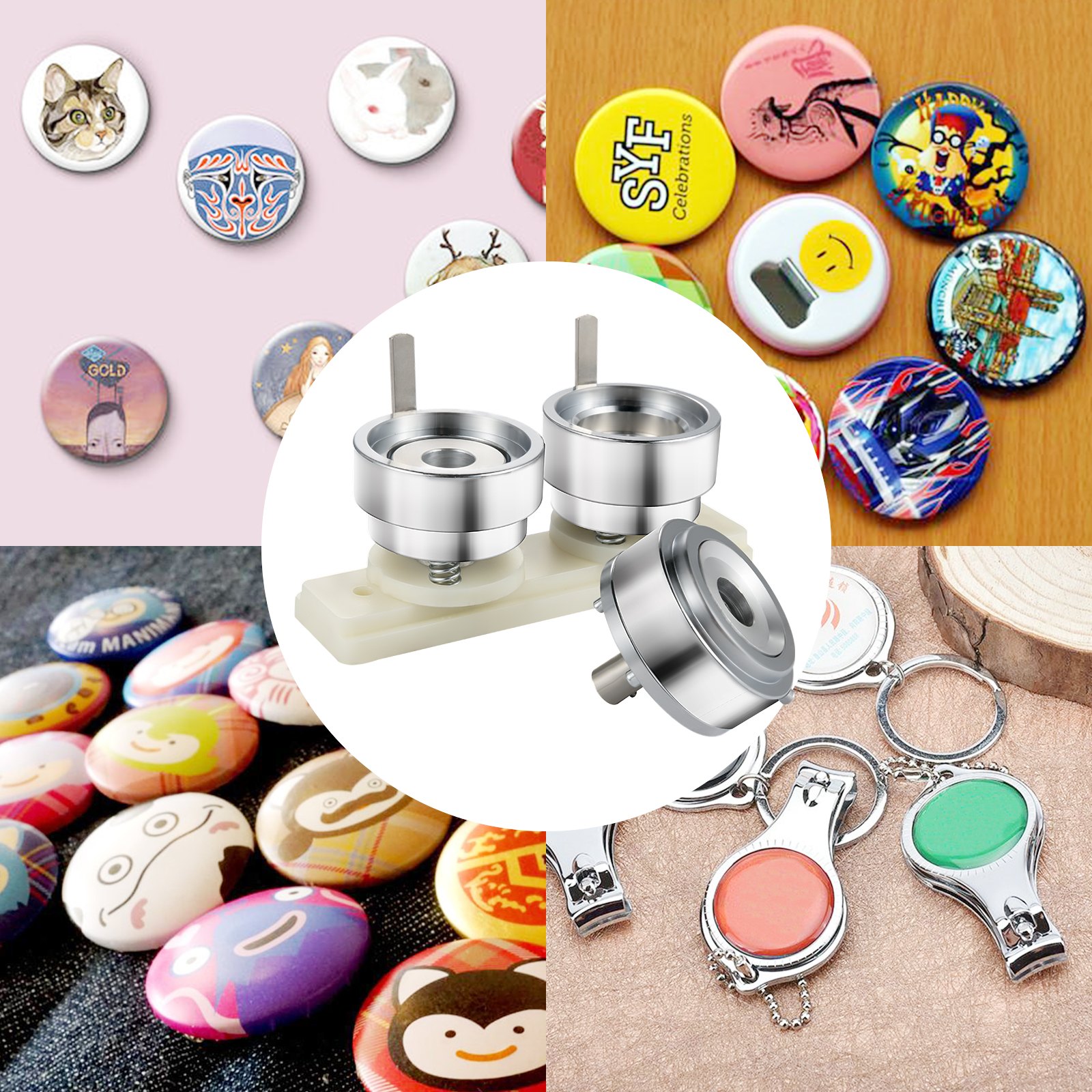 Vevor Badge Punching Press Die1.5"/37mm Round Button Mold For Diy Button Maker