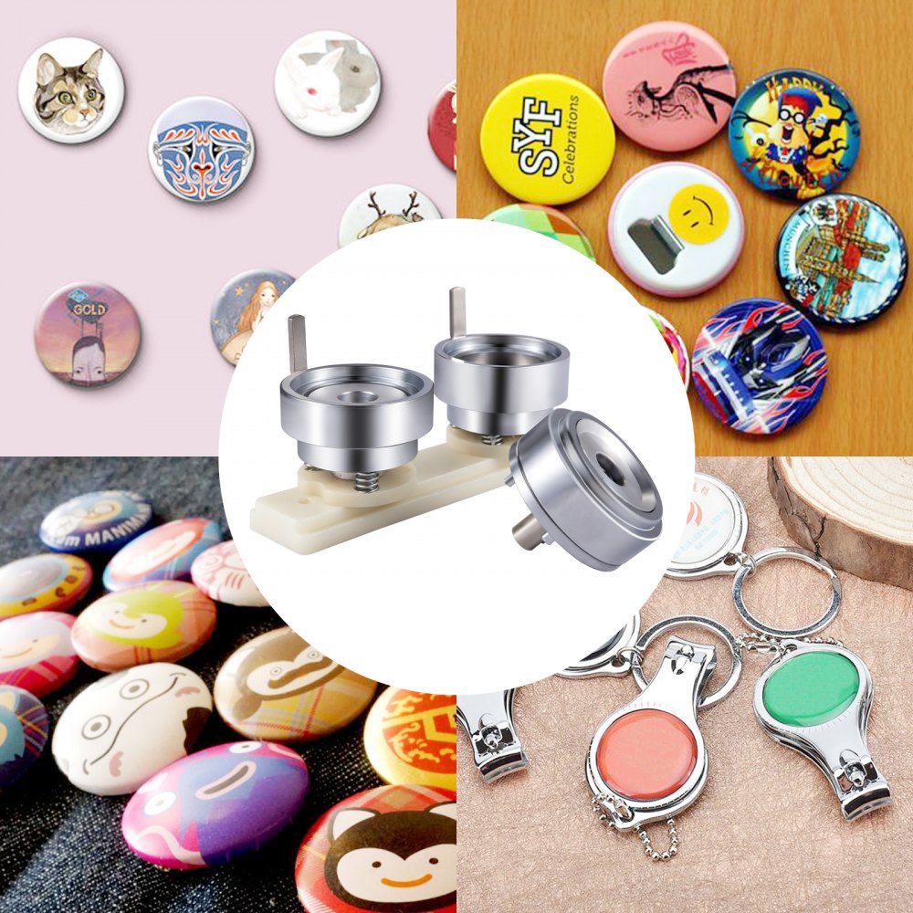 VEVOR Badge Punching Die 1-3/4 inch/44mm Round Punching Die with ABS Slide Button Die Carbon Steel Badge Maker Part Aluminum Alloy Core Compatible with Button Maker Making Machine for DIY Logo Badges