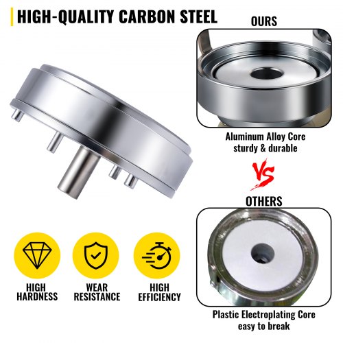 VEVOR Badge Punching Die 2-1/4 inch/58mm Round Punching Die with ABS Slide Button Die Carbon Steel Badge Maker Part Aluminum Alloy Core Compatible with Button Maker Making Machine for DIY Logo Badges