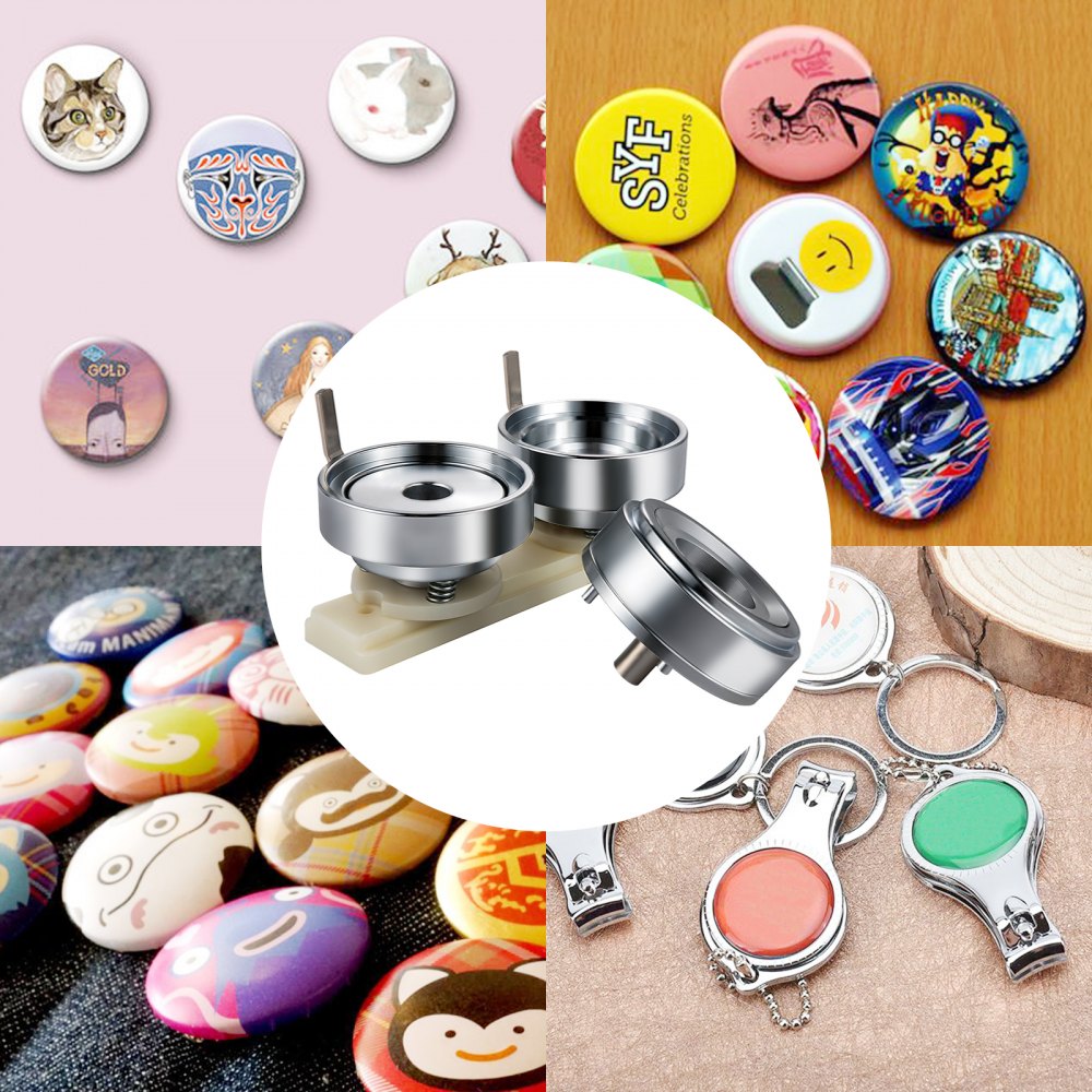 VEVOR Badge Punching Die 2-1/4 inch/58mm Round Punching Die with ABS Slide Button Die Carbon Steel Badge Maker Part Aluminum Alloy Core Compatible with Button Maker Making Machine for DIY Logo Badges