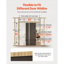 Pocket Door Frame Kit Pocket Door Kit for 24-32 in Wide 80 in High Door Steel
