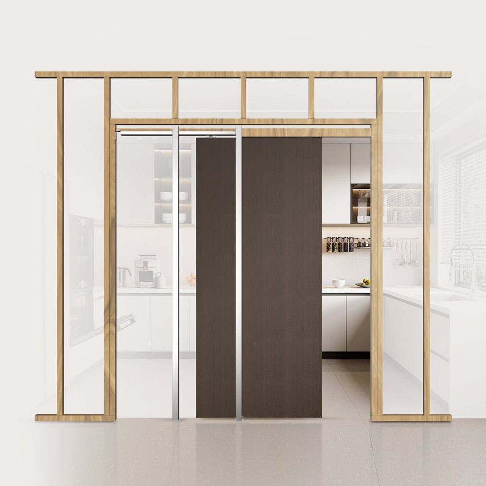 VEVOR Pocket Door Frame Kit, for 610-914mm Wide 2134mm High Door, Pocket Door Kit with Two-Way Soft Close Mechanism, Slide Smoothly Quietly, Easy to Install, Premium Galvanized Steel, for Living Room