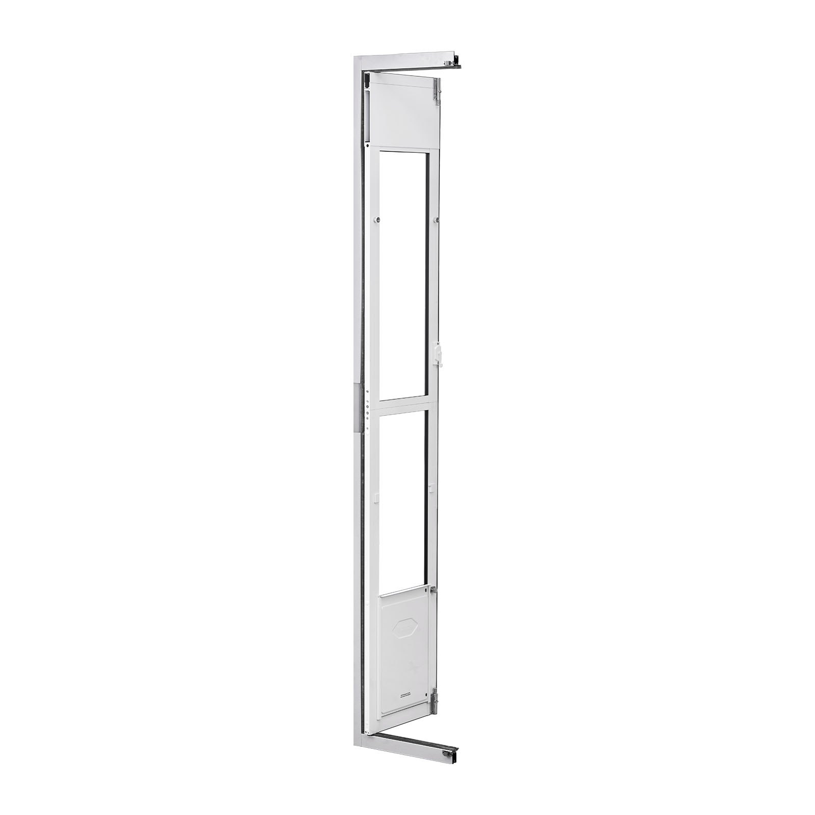 VEVOR Dog Door for Sliding Glass Door, 75 7/8" to 80 11/16" Adjustable Height, Aluminum Alloy Frame with Flap, Lock Design, for Medium-Sized Dogs, 180° Swing-Open Sliding Glass Pet Doors