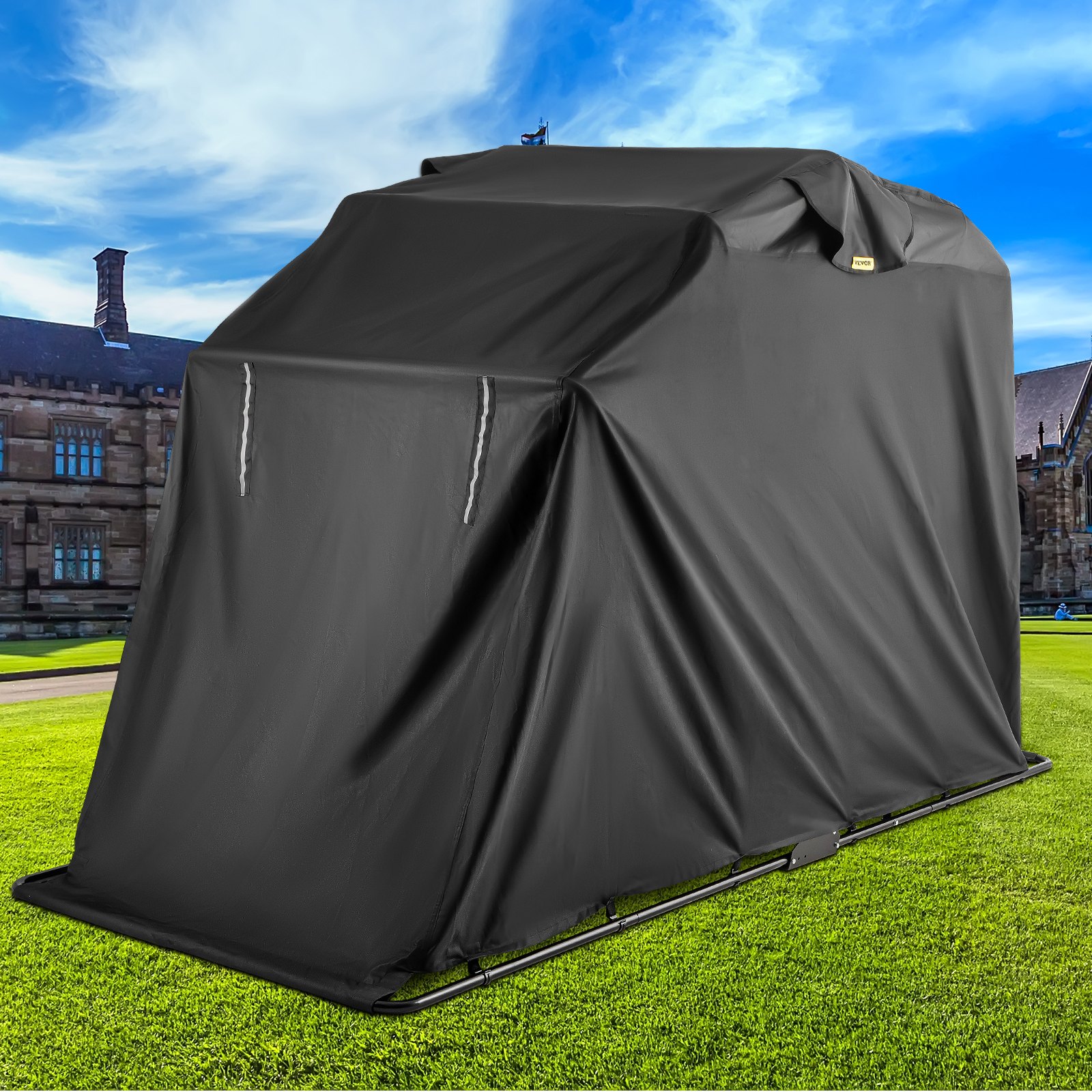 VEVOR Motorcycle Shelter Shed Strong Frame Motorbike Garage Waterproof 106.3\"x 41.3\"x 61\" Motorbike Cover Tent Scooter Shelter 120055 Hoods for Vehicles