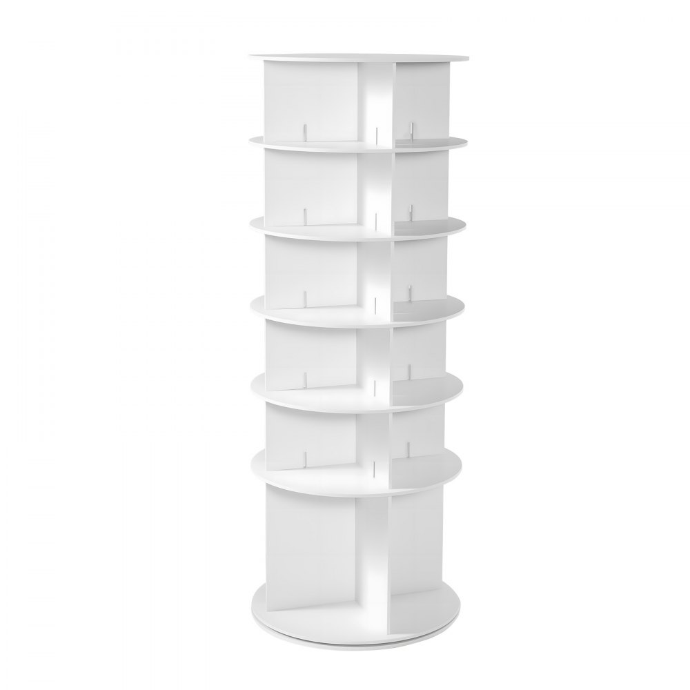 VEVOR 6 Tiers Rotating Shoe Rack Tower, 360° Spinning Shoe Rack, Revolving Storage Round Carousel Display, Freestanding Lazy Susan Organizer Display for Bedroom, Living Room, Entryway, Closet, White