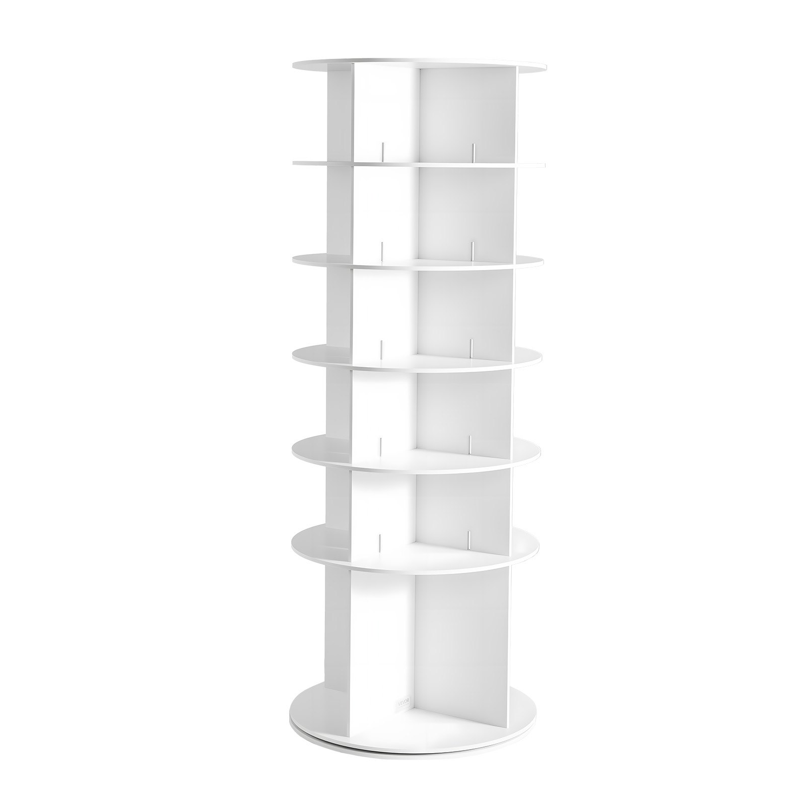 VEVOR 6 Tiers Rotating Shoe Rack Tower, 360° Spinning Shoe Rack, Revolving Storage Round Carousel Display, Freestanding Lazy Susan Organizer Display for Bedroom, Living Room, Entryway, Closet, White