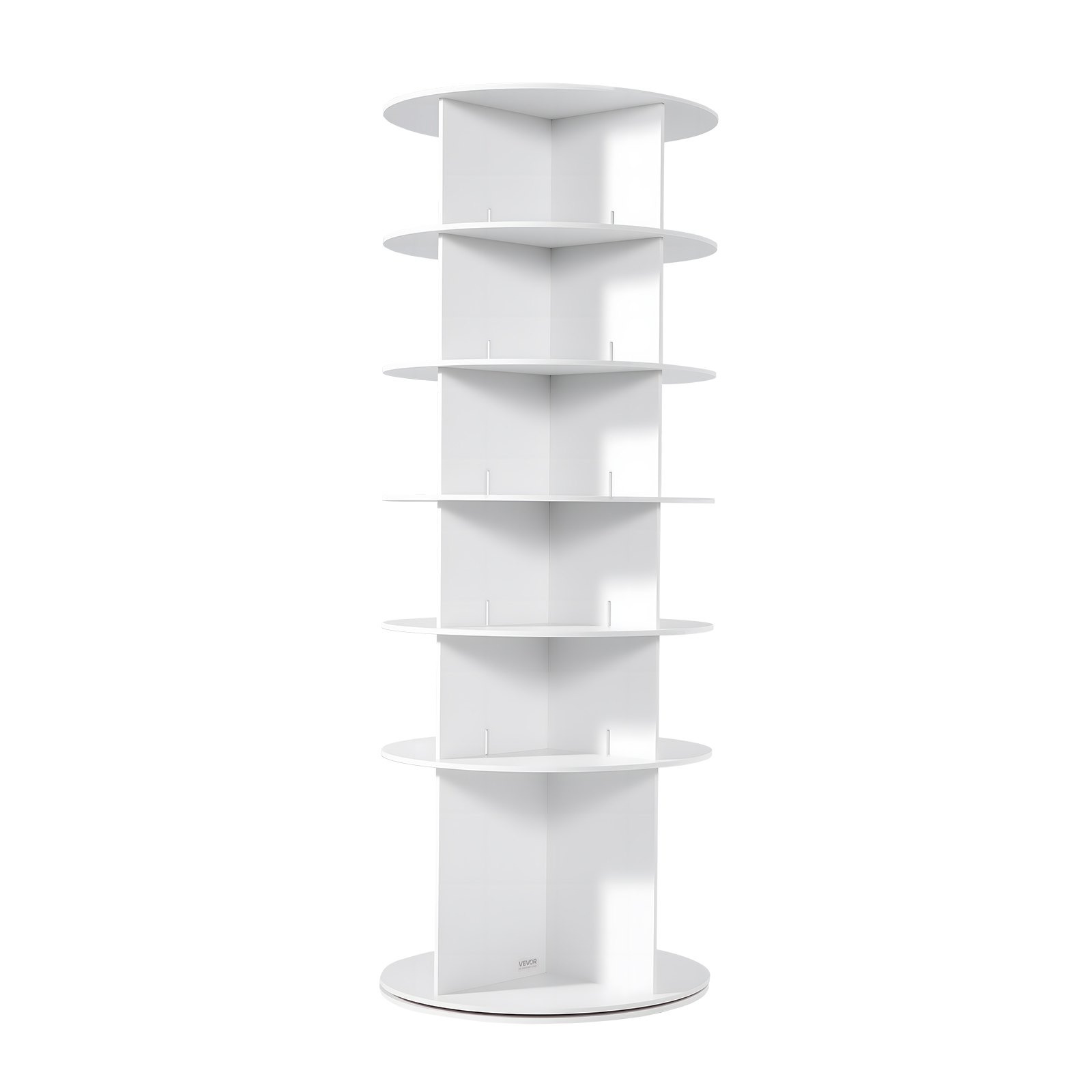 VEVOR 6 Tiers Rotating Shoe Rack Tower, 360° Spinning Shoe Rack, Revolving Storage Round Carousel Display, Freestanding Lazy Susan Organizer Display for Bedroom, Living Room, Entryway, Closet, White