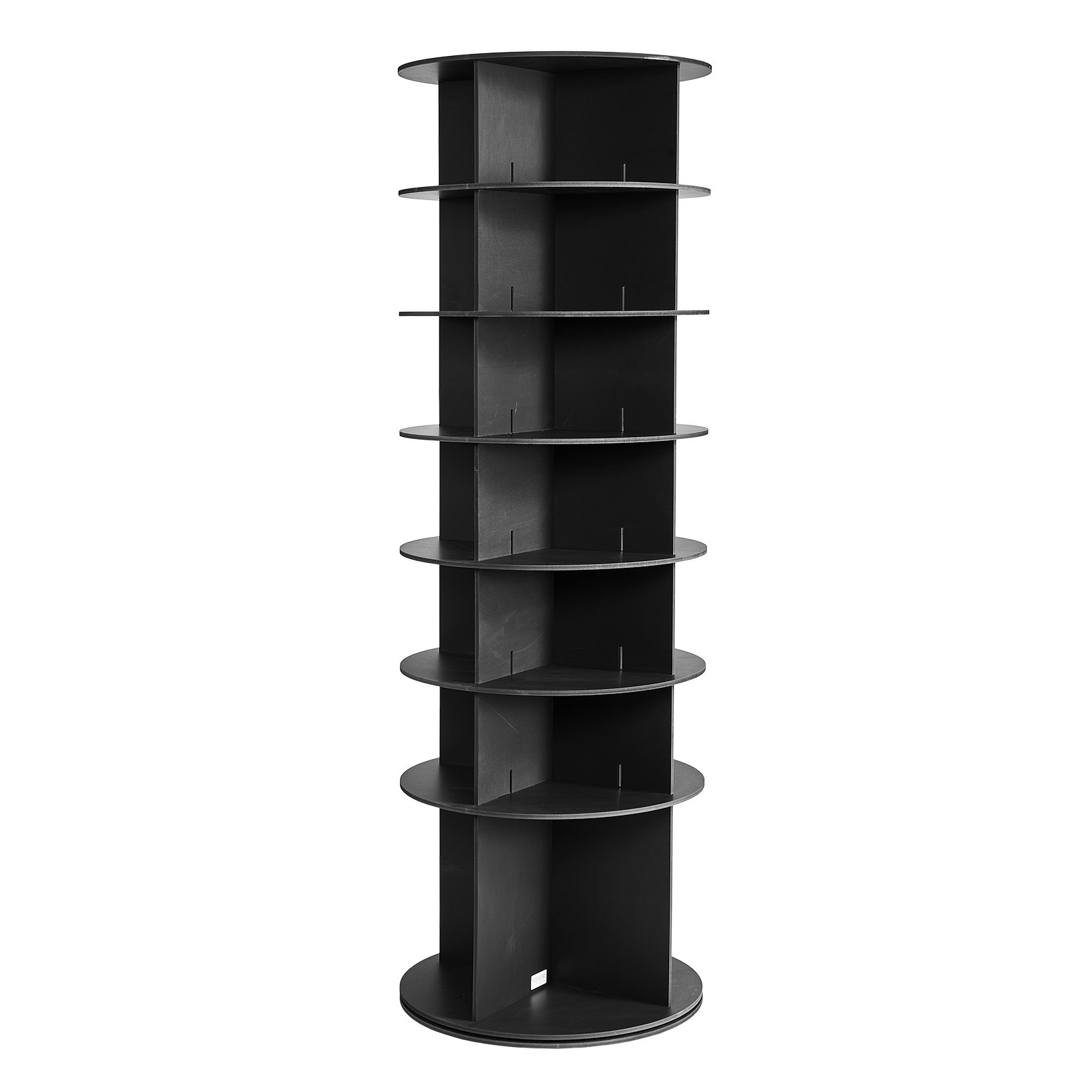 VEVOR 7 Tiers Rotating Shoe Rack Tower, 360° Spinning Shoe Rack, Revolving Storage Round Carousel Display, Freestanding Lazy Susan Organizer Display for Bedroom, Living Room, Entryway, Closet, Black