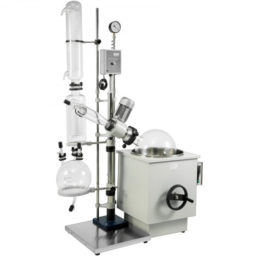 VEVOR 20L Rotary Evaporator 0-120rpm Rotary Evaporator Set Digital Dispaly High Speed Rotary Evaporator With Hand Lift 0-200°C For Concentration and Crystallizat