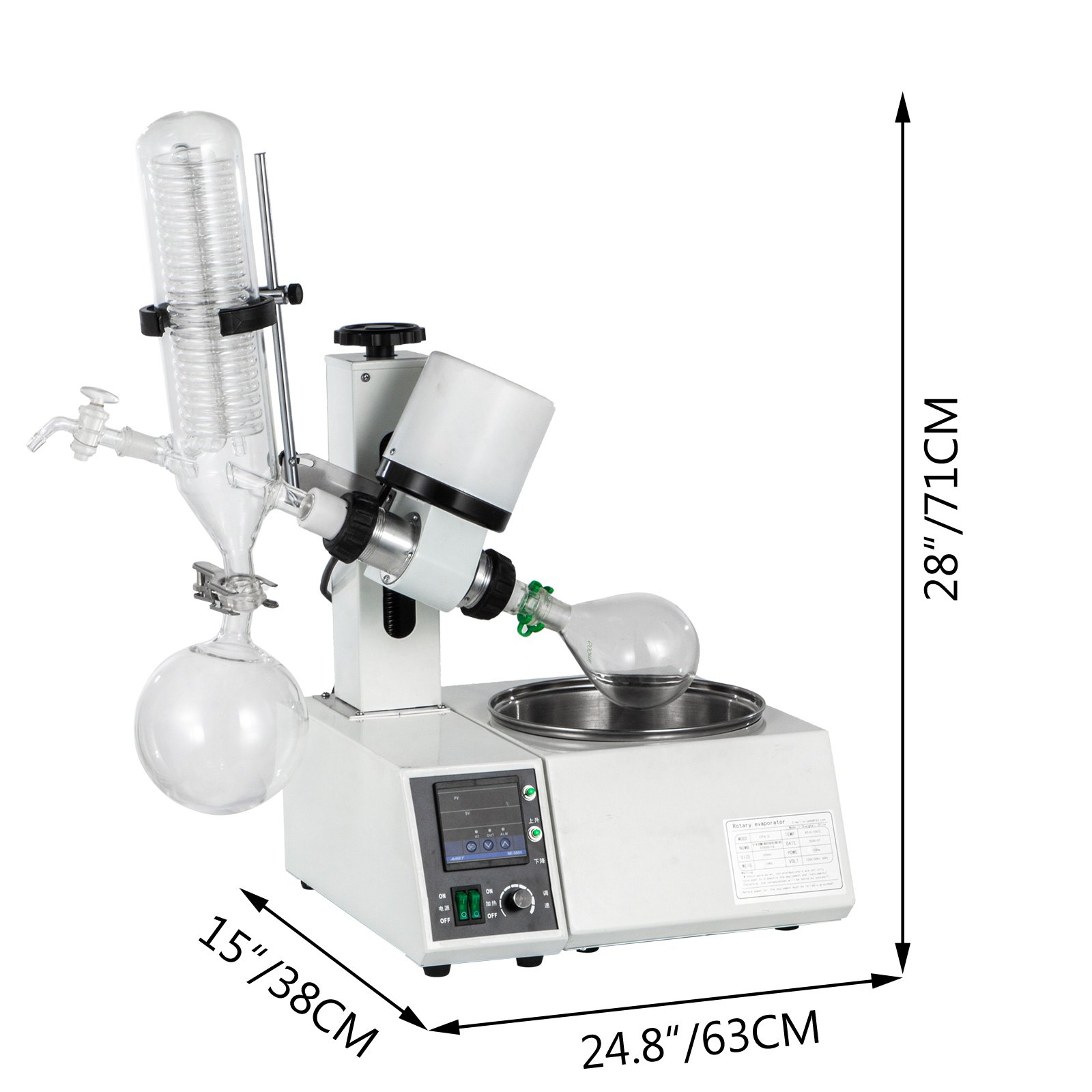 2L Rotary Evaporator Rotavapor RE2000E Digital Automatic Lift Borosilicate Glass