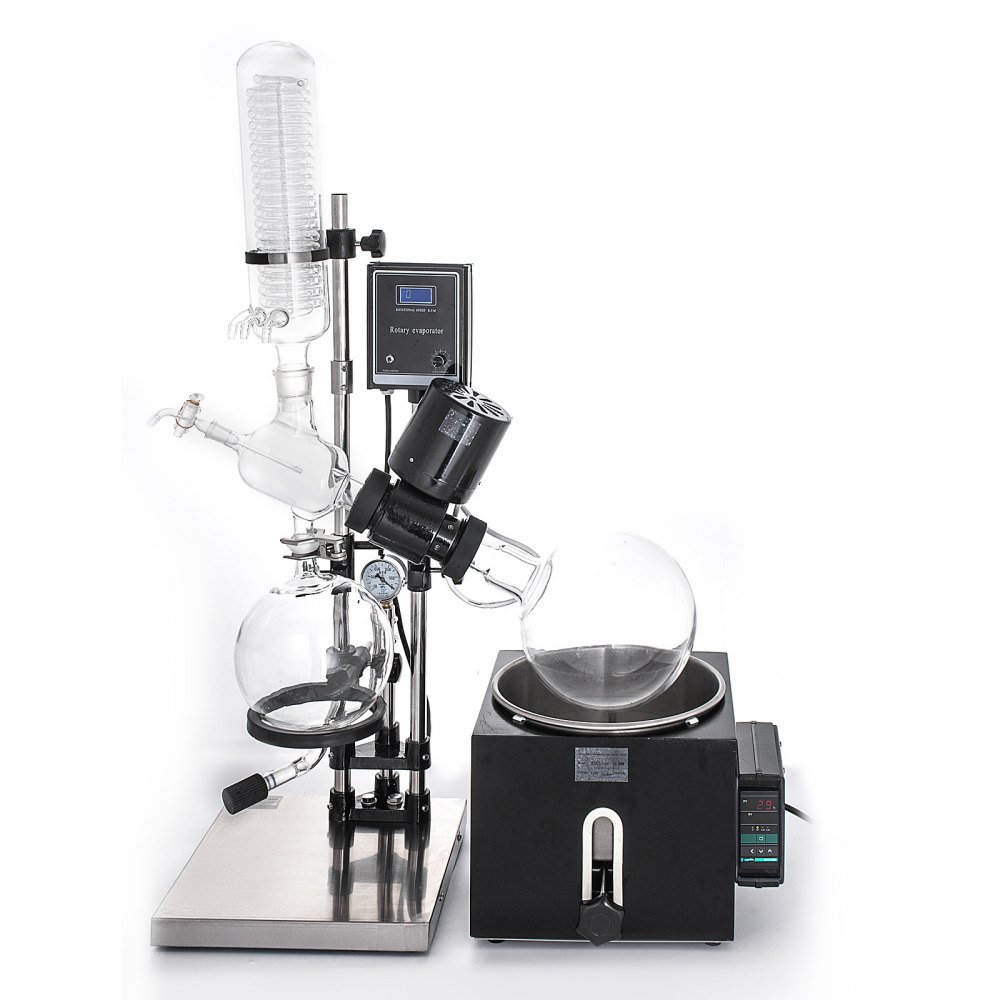 VEVOR 5L Rotary Evaporator RotoVap - 180 Lab Rotary Evaporator RE-501 Heating Water Bath for Efficient Remove of Solutions