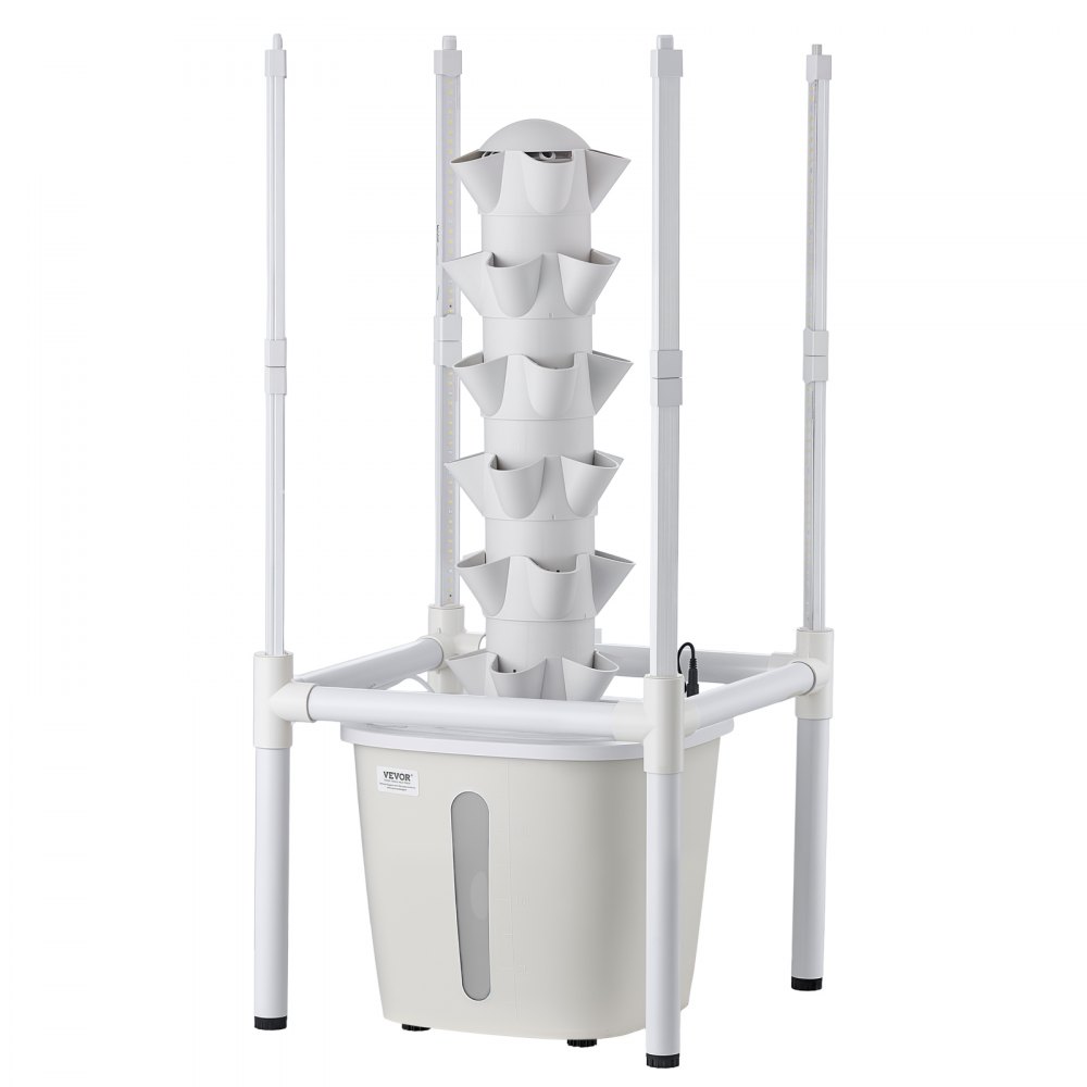 VEVOR Hydroponic Tower, 30 Pods 6 Tiers Hydroponics Growing System Kit with LED Grow Light & App Control, Vertical Home Garden with 20L Water Tank & Pump, Planter for Indoor Herbs, Fruits, Vegetables