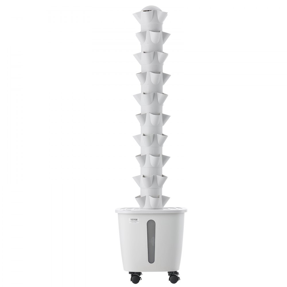 VEVOR Hydroponic Tower, 50 Pods 10 Tiers Hydroponics Growing System Kit with App Control & Casters, Vertical Home Garden with 20L Water Tank & Pump, Planter for Indoor Herbs, Fruits and Vegetables