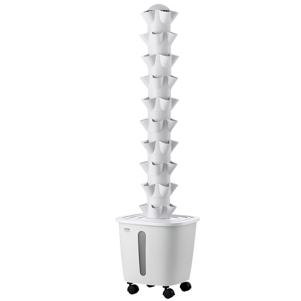 VEVOR Hydroponic Tower, 50 Pods 10 Tiers Hydroponics Growing System Kit with App Control & Casters, Vertical Home Garden with 20L Water Tank & Pump, Planter for Indoor Herbs, Fruits and Vegetables