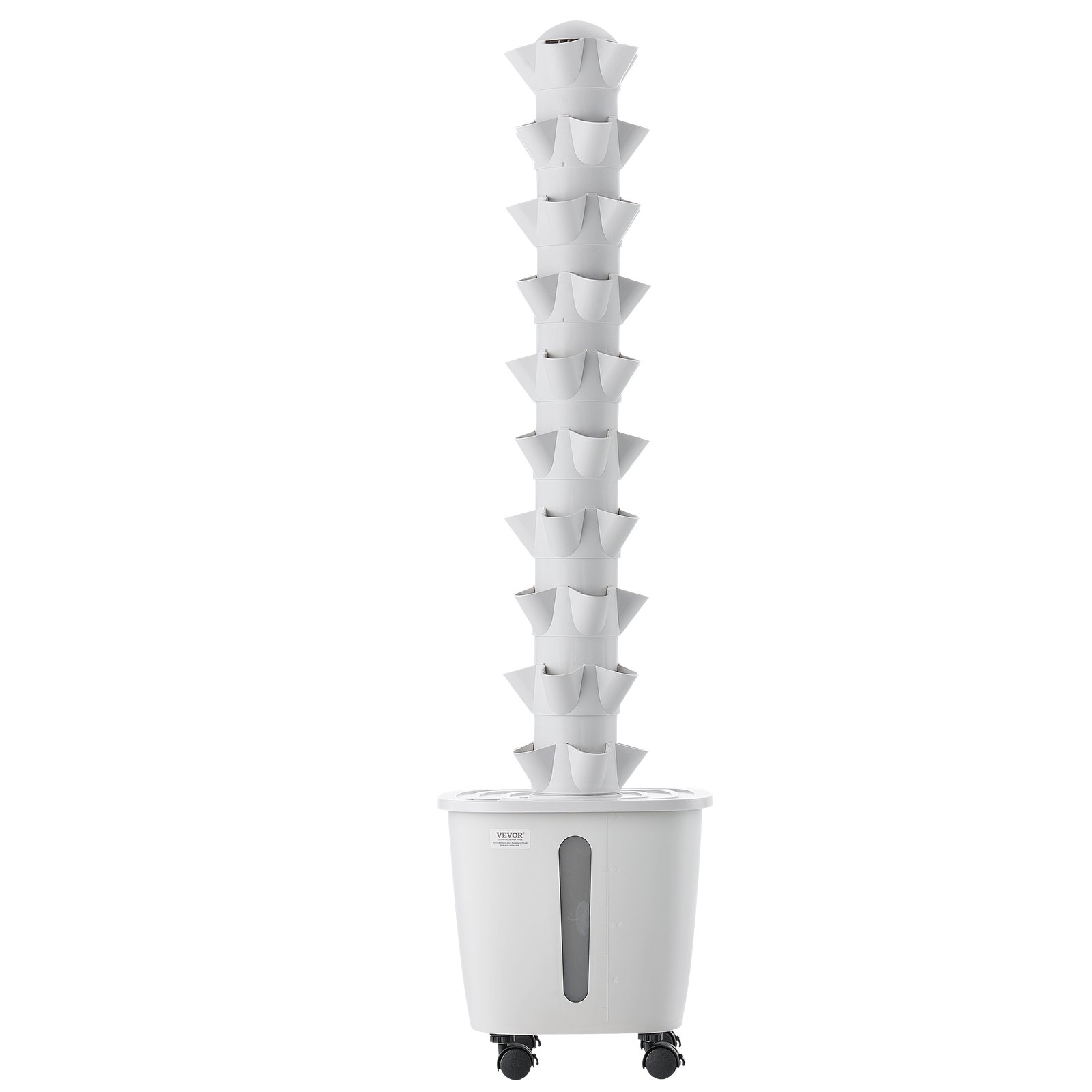 VEVOR Hydroponic Tower, 50 Pods 10 Tiers Hydroponics Growing System Kit with App Control & Casters, Vertical Home Garden with 20L Water Tank & Pump, Planter for Indoor Herbs, Fruits and Vegetables