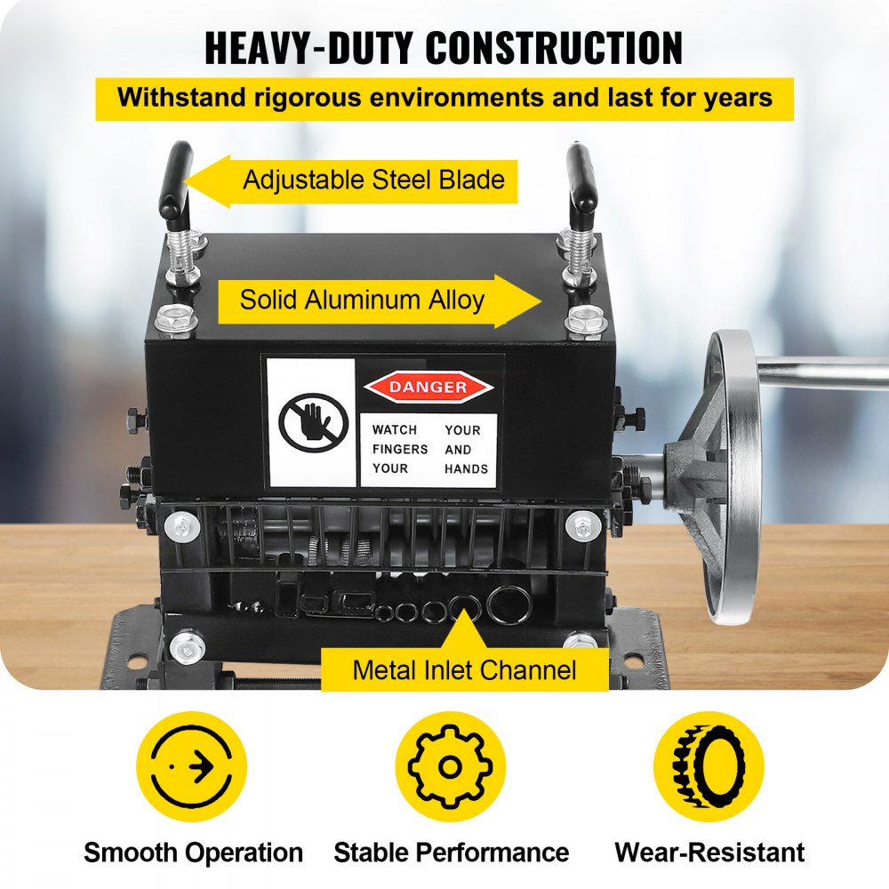 VEVOR Cable Wire Stripping Machine 1.5-20mm Wire Stripping Machine 7 Channels Wire Stripping Machine Tool Manual Hand Cranked Industrial Wire Stripping Recycle (7 Channels)