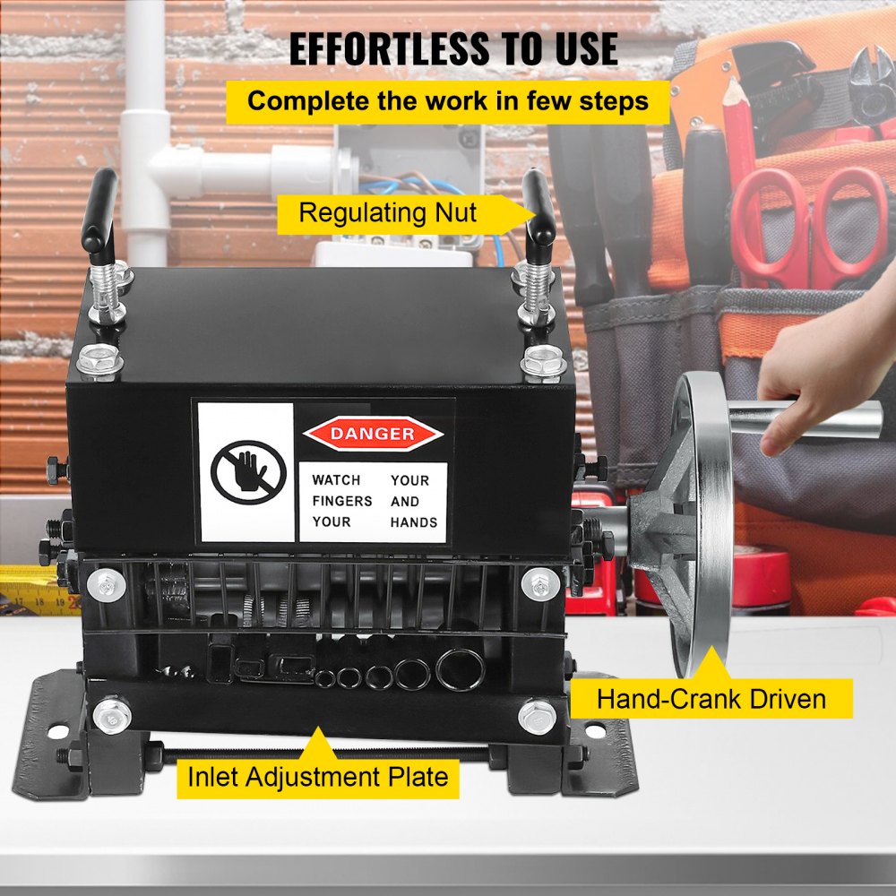 VEVOR Cable Wire Stripping Machine 1.5-20mm Wire Stripping Machine 7 Channels Wire Stripping Machine Tool Manual Hand Cranked Industrial Wire Stripping Recycle (7 Channels)