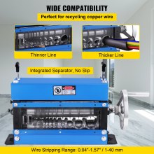 Manual Wire Stripping Machine 40mm 10 Blades Portable Copper Industrial Portable