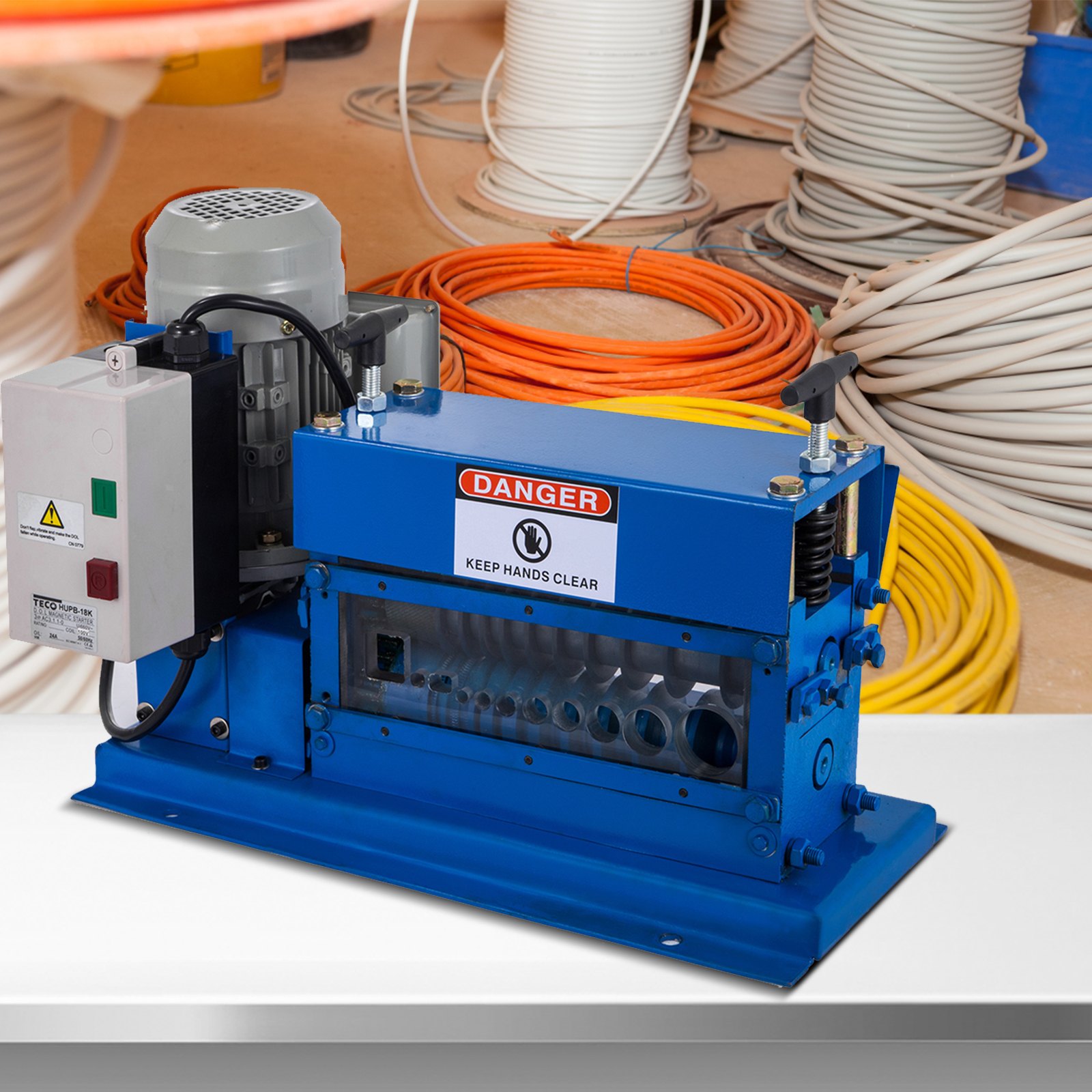 VEVOR Portable Wire Stripper, 18 AWG to 1" OD, 11 Channels, 10 Blades, Electric Machine for Efficient Copper Recycling, Speeds Up to 75ft/min