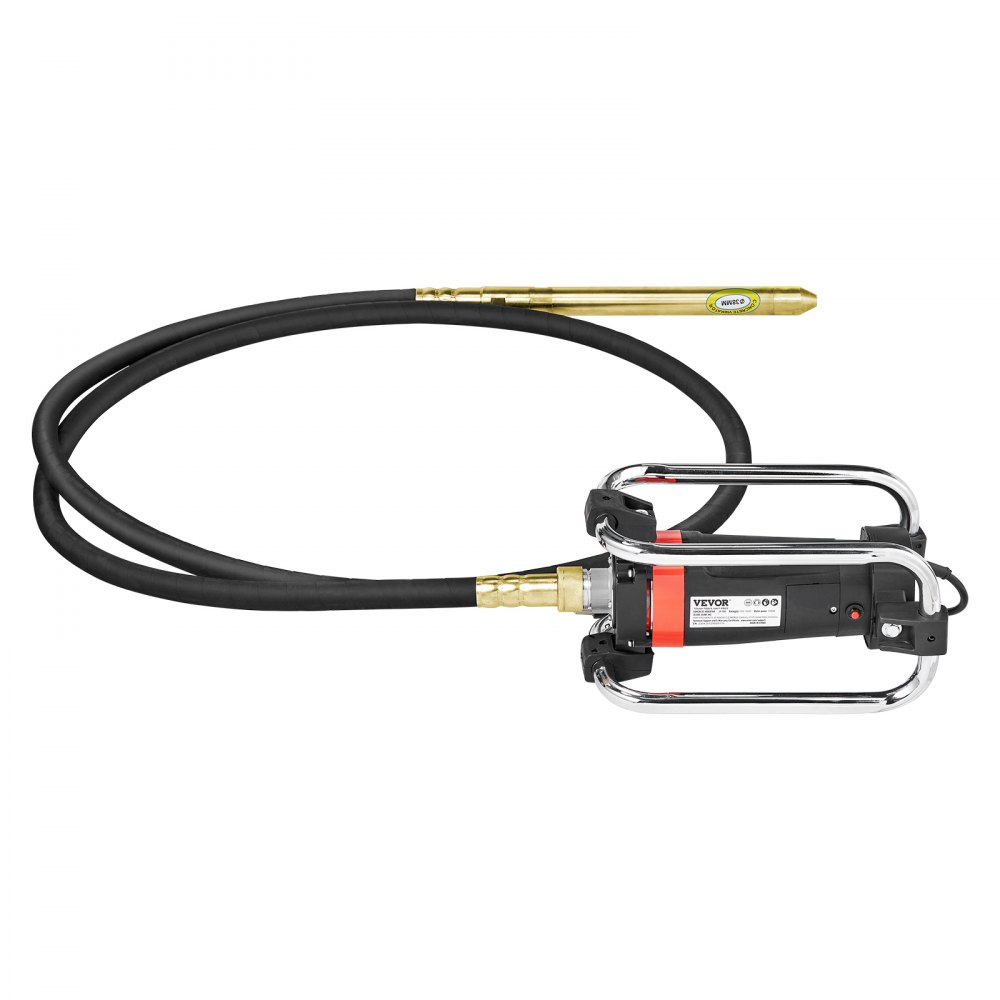Vibrador de hormigón eléctrico VEVOR, 1300 W, 16 000 VPM, motor de cobre de 2 HP, herramienta vibratoria de hormigón portátil, tipo lápiz, con eje de 4,5 m (14,75 pies), elimina burbujas de aire y nivela el hormigón.
