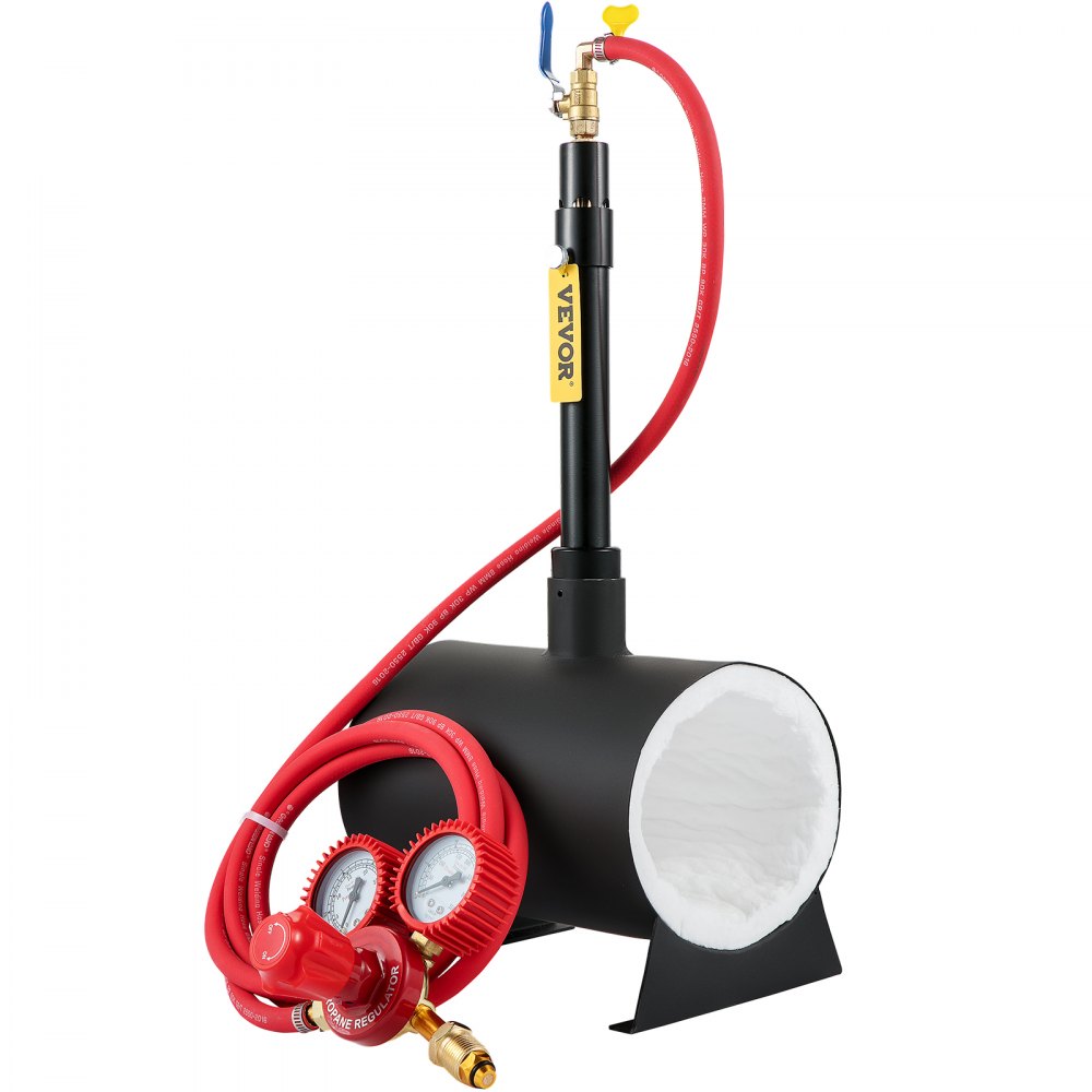 VEVOR Propane Knife Forge, Farrier Furnace with Single Burner, Portable Round Metal Forge with an Open Structure, Large Capacity, for Blacksmithing, Knife Making, Forging Tools and Equipment