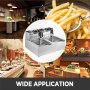 VEVOR Commercial Deep Fryer 12L Electric Fryer 5000W Dual Tank YB-82A Electric Deep Fryer Countertop Stainless Steel French Fry for Commercial Uses