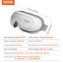 VEVOR heated eye massager, model sd-007f, battery capacity 1500mah, physical buttons, 5 modes.