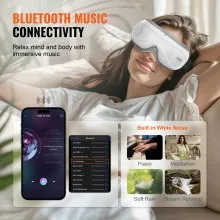 VEVOR Heated Eye Massager Eye Care Device 5 Modes Bluetooth Music 180° Foldable