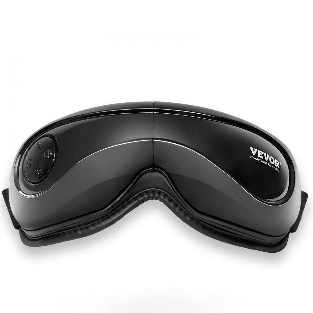 VEVOR Eye Massager with Heat & Remote, Heated Eye Massage Mask with 5 Modes and Bluetooth Music, 180° Foldable Eye Care Massager for Eye Strain, Dry Eyes, Dark Circles, Ideal Gift for Mom/Dad, Black