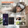 VEVOR heated eye massager with bluetooth music connectivity, built-in white noise options, person relaxing.