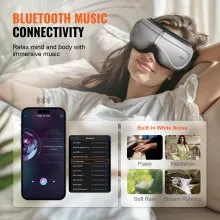 VEVOR Heated Eye Massager Eye Care Device 5 Modes Bluetooth Music 180° Foldable