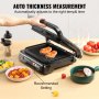 VEVOR 7 IN 1 Commercial Electric Griddle, 14.4" 1800W Indoor Countertop Grill, Stainless Steel Restaurant Teppanyaki Grill with Non Stick Iron Cooking Plate, 0-446℉ Adjustable Temp Control 110V