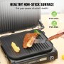 VEVOR 7 IN 1 Commercial Electric Griddle, 14.4" 1800W Indoor Countertop Grill, Stainless Steel Restaurant Teppanyaki Grill with Non Stick Iron Cooking Plate, 0-446℉ Adjustable Temp Control 110V