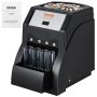 VEVOR USD Coin Sorter, Coin Sorter Machine for USD Coin 1￠ 5￠ 10￠ 25￠, Sorts up to 230 Coins/min, Coin Sorter and Wrapper Machine Holds 200 Coins Included 4 Coin Tubes, Black