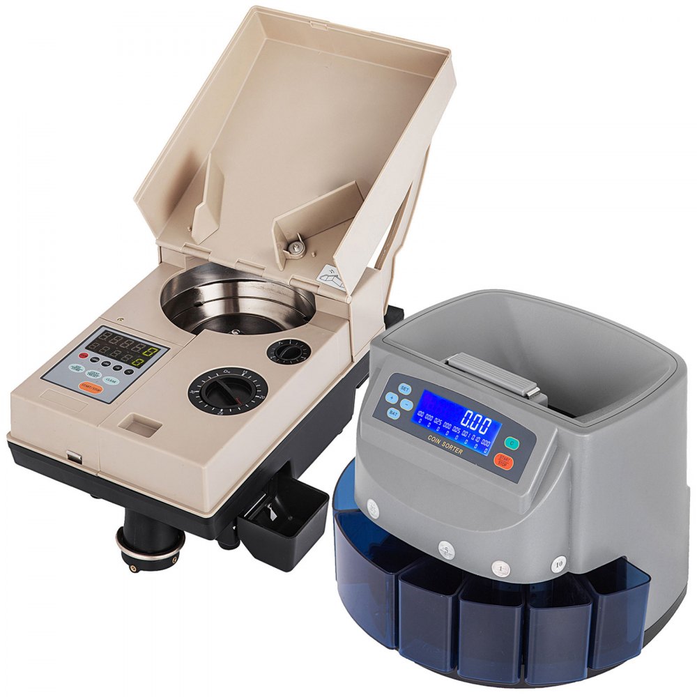 VEVOR Coin Counter 270 Coins/Min Coin Sorter LCD Display Screen Coin Counter Machine US Automatic Coin Counter Displays Total Value(270 Coins/Min,LCD)