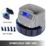 VEVOR Coin Counter 270 Coins/Min Coin Sorter LCD Display Screen Coin Counter Machine US Automatic Coin Counter Displays Total Value(270 Coins/Min,LCD)