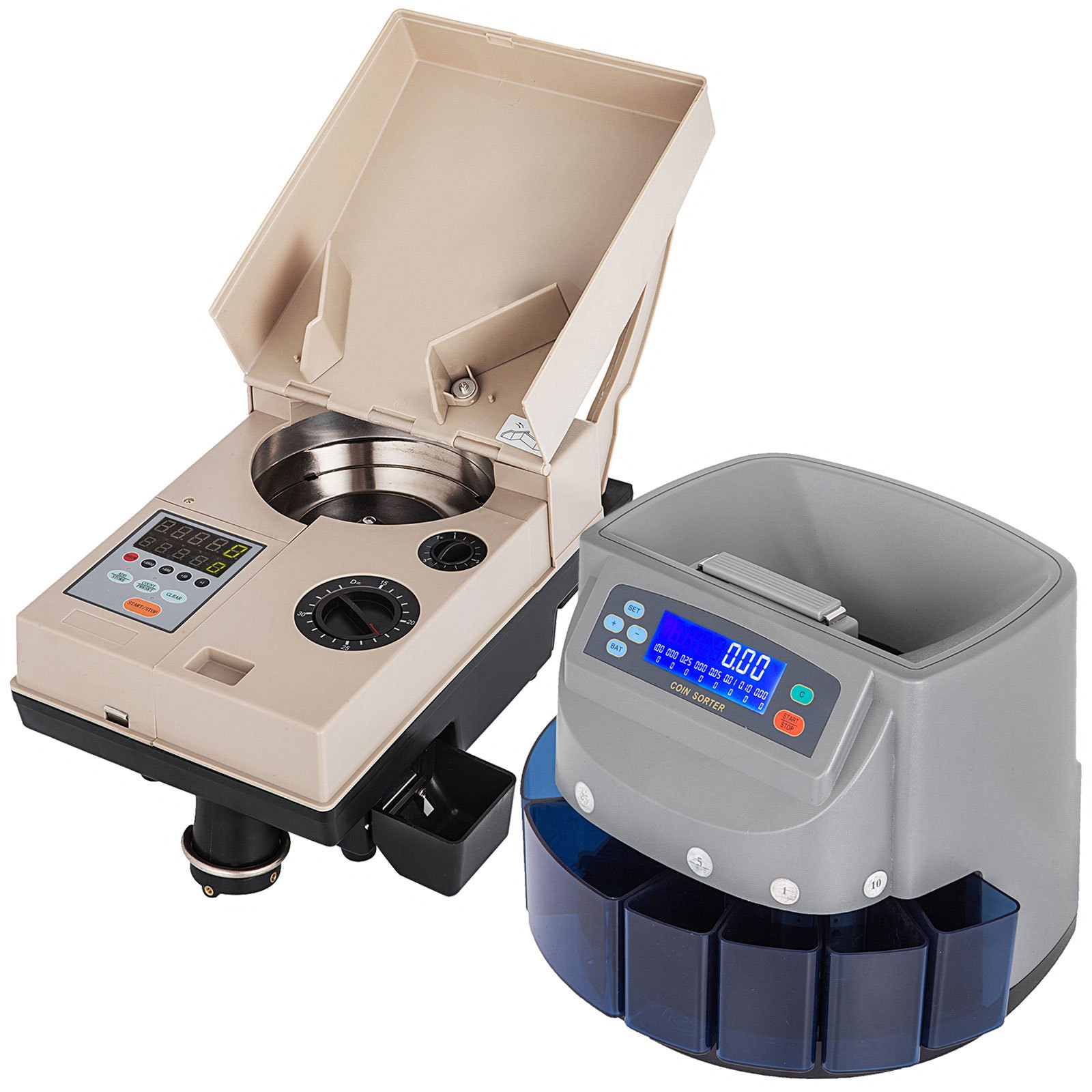 VEVOR Coin Counter 270 Coins/Min Coin Sorter LCD Display Screen Coin Counter Machine US Automatic Coin Counter Displays Total Value(270 Coins/Min,LCD)