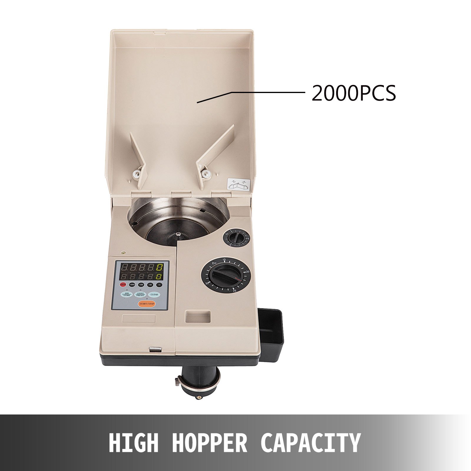VEVOR Coin Counter 270 Coins/Min Coin Sorter LCD Display Screen Coin Counter Machine US Automatic Coin Counter Displays Total Value(270 Coins/Min,LCD)