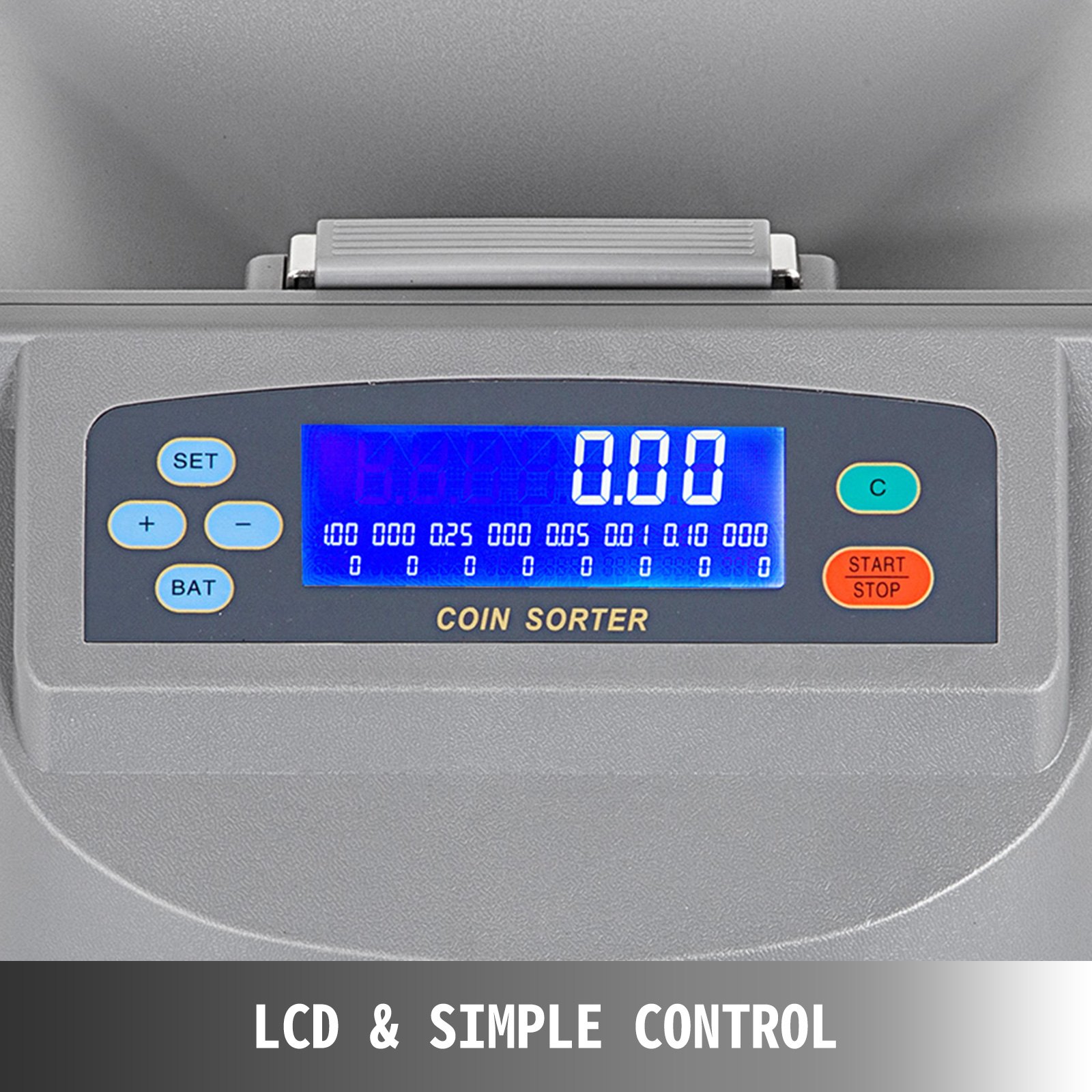 VEVOR Coin Counter 270 Coins/Min Coin Sorter LCD Display Screen Coin Counter Machine US Automatic Coin Counter Displays Total Value(270 Coins/Min,LCD)