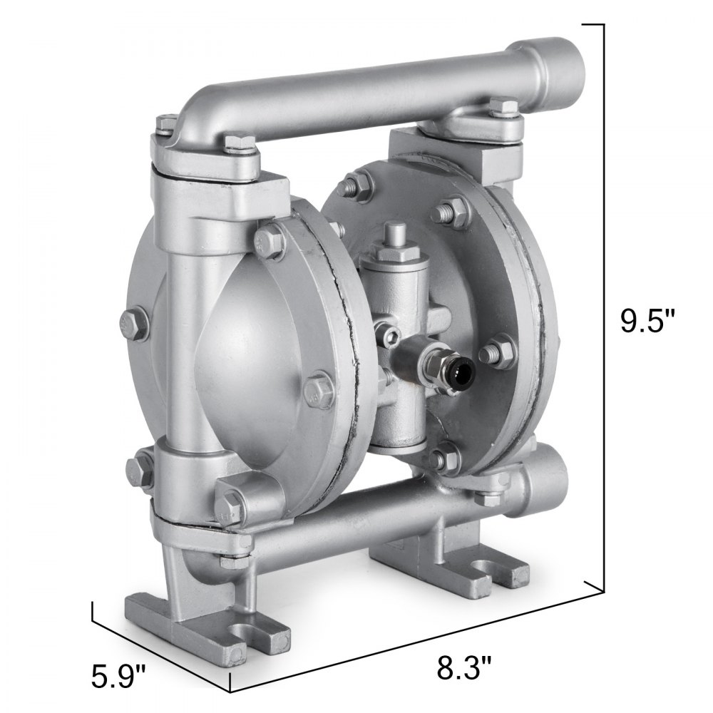 Air Driven Pneumatic Diaphragm Pump Aluminium Diesel Oils Petrol Methanol 45LPM