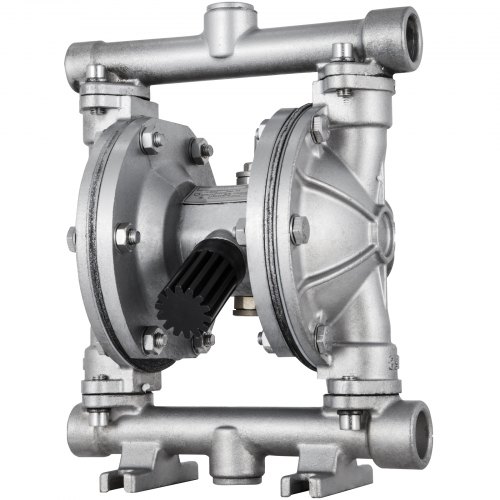 VEVOR Air-Operated Double Diaphragm Pump, 1/2 in Inlet & Outlet, Stainless Steel Body, 3 GPM & Max 90PSI, PTFE Diaphragm Pneumatic Transfer Pump for Petroleum, Diesel, Oil & Low Viscosity Fluids