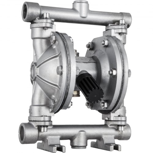 VEVOR Air-Operated Double Diaphragm Pump, 1/2 in Inlet & Outlet, Stainless Steel Body, 8.8 GPM & Max 120PSI, PTFE Diaphragm Pneumatic Transfer Pump for Petroleum, Diesel, Oil & Low Viscosity Fluids