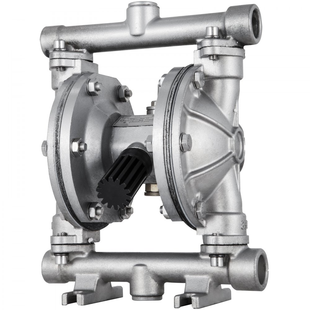 VEVOR Air-Operated Double Diaphragm Pump, 12 GPM, Max 115 PSI With 1/2  Inlet And Outlet, NPT1/4 inch Air Inlet, Corrosion-Proof Stainless Steel  Dual