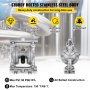 VEVOR Air-Operated Double Diaphragm Pump, 1/2 in Inlet & Outlet, Stainless Steel Body, 3 GPM & Max 90PSI, PTFE Diaphragm Pneumatic Transfer Pump for Petroleum, Diesel, Oil & Low Viscosity Fluids