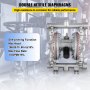 VEVOR Air-Operated Double Diaphragm Pump, 1/2 in Inlet & Outlet, Stainless Steel Body, 3 GPM & Max 90PSI, PTFE Diaphragm Pneumatic Transfer Pump for Petroleum, Diesel, Oil & Low Viscosity Fluids