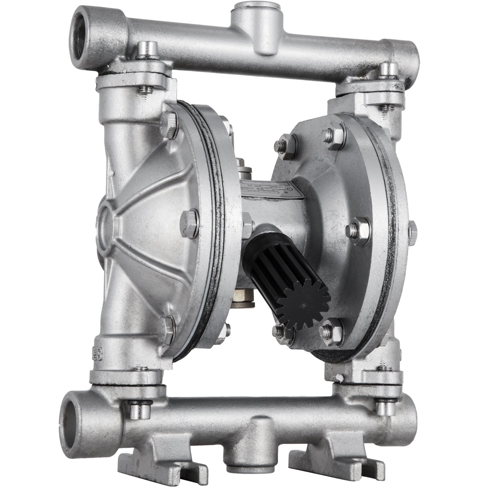 VEVOR Air-Operated Double Diaphragm Pump, Inlet & Outlet, Stainless Steel Body, 11.36 L/min, PTFE Diaphragm Pneumatic Transfer Pump for Petroleum, Diesel, Oil & Low Viscosity Fluids