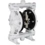 VEVOR Air-Operated Double Diaphragm Pump, 1/2 in Inlet & Outlet, Polypropylene Body, 2.5 GPM & Max 80PSI, PTFE Diaphragm Pneumatic Transfer Pump for Petroleum, Diesel, Oil & Low Viscosity Fluids