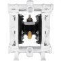 VEVOR Air-Operated Double Diaphragm Pump, 1/2 in Inlet & Outlet, Polypropylene Body, 2.5 GPM & Max 80PSI, PTFE Diaphragm Pneumatic Transfer Pump for Petroleum, Diesel, Oil & Low Viscosity Fluids
