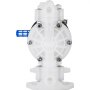 white VEVOR air-operated diaphragm pump with blue side valve and metal bolts.